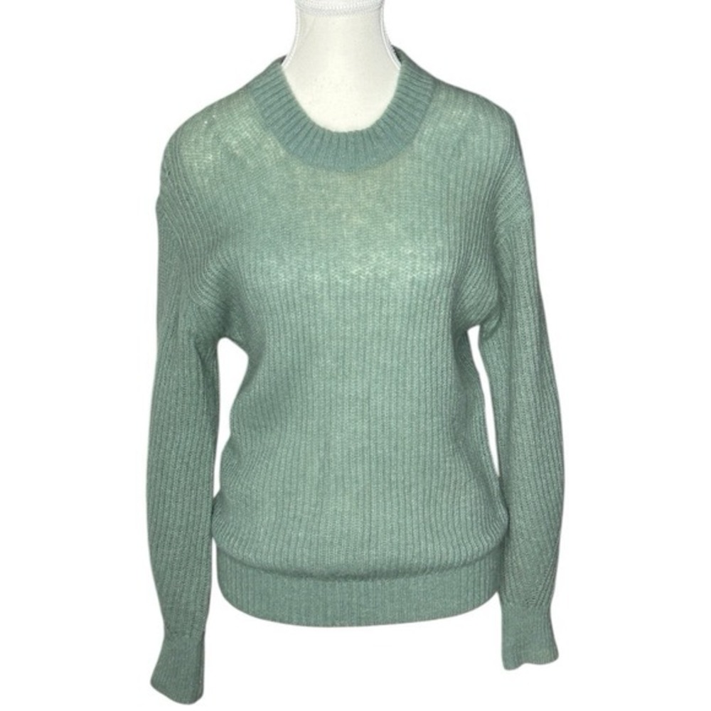 Everlane Alpaca Crewneck Sweater‎ Moss Green Ribbed Knit Wool Blend XXS